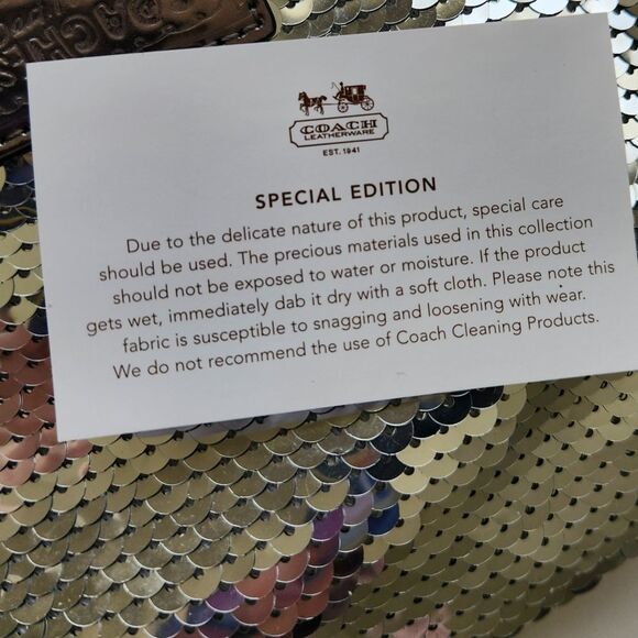 Coach Poppy Pop Disco Crossbody Bag Silver Sequins NWT - Picture 15 of 15